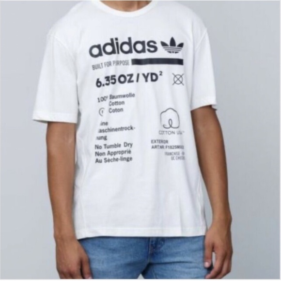 [Adidas] Classic White Built For Purpose  Graphic Logo Tee - Picture 5 of 8